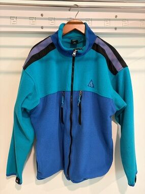 Vintage Nike ACG Makalu Nepal Teal Blue Fleece Zip Up Jacket